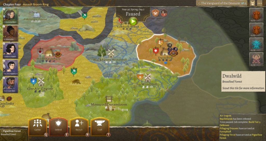 The incurions travel across the world map until you intercept them and ARE a nuisance but I would've loved a bit more depth to fighting them.